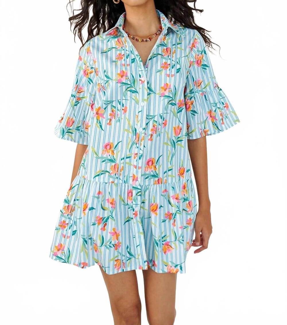 NEW BANJANAN hydra mini dress in placid